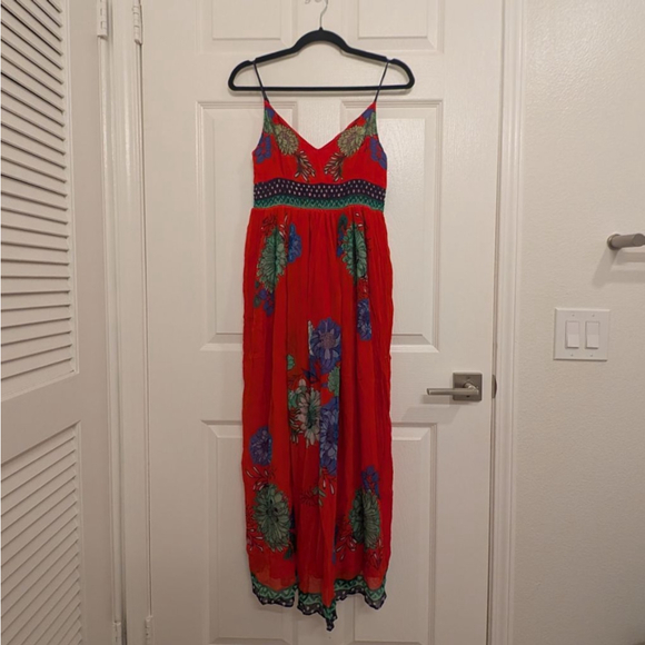 $168 Anthropologie Maeve Ikebana Timeless Maxi Dress Boho Indie Floral Sz 4 - Picture 2 of 7